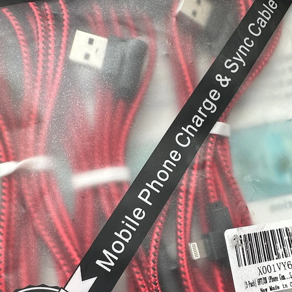 USB Red Mobile Phone Charge & Sync Cable